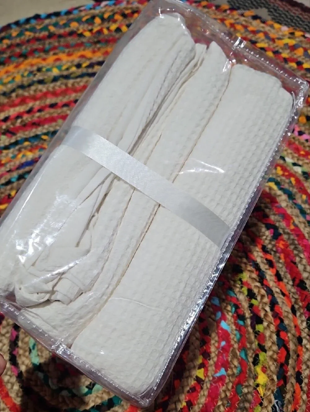 LivaBliss Waffle Collection Cream Duvet Cover & 2 Shams